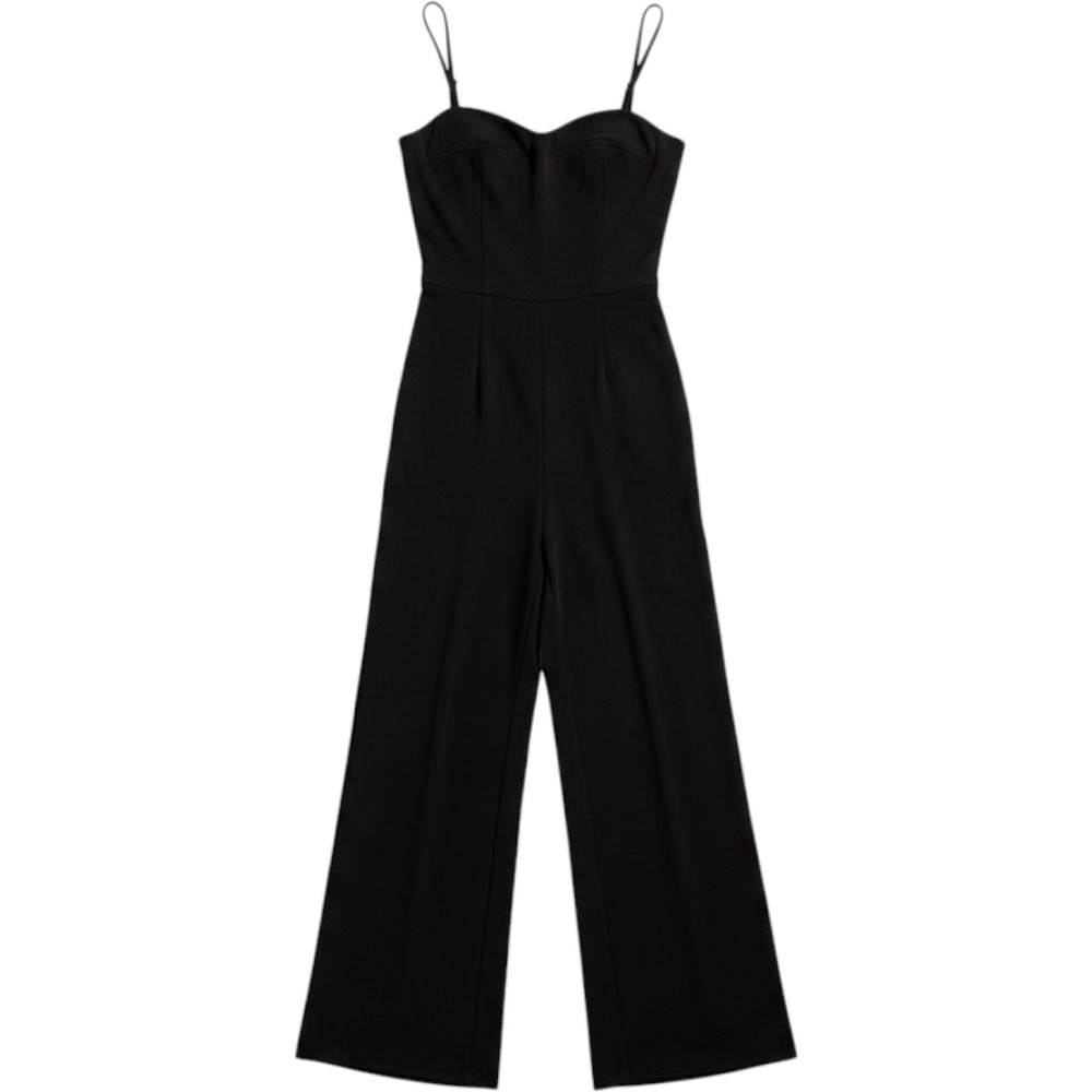 CLEARANCE-Material Girl Black Spaghetti-Strap Wide Leg Jumpsuit